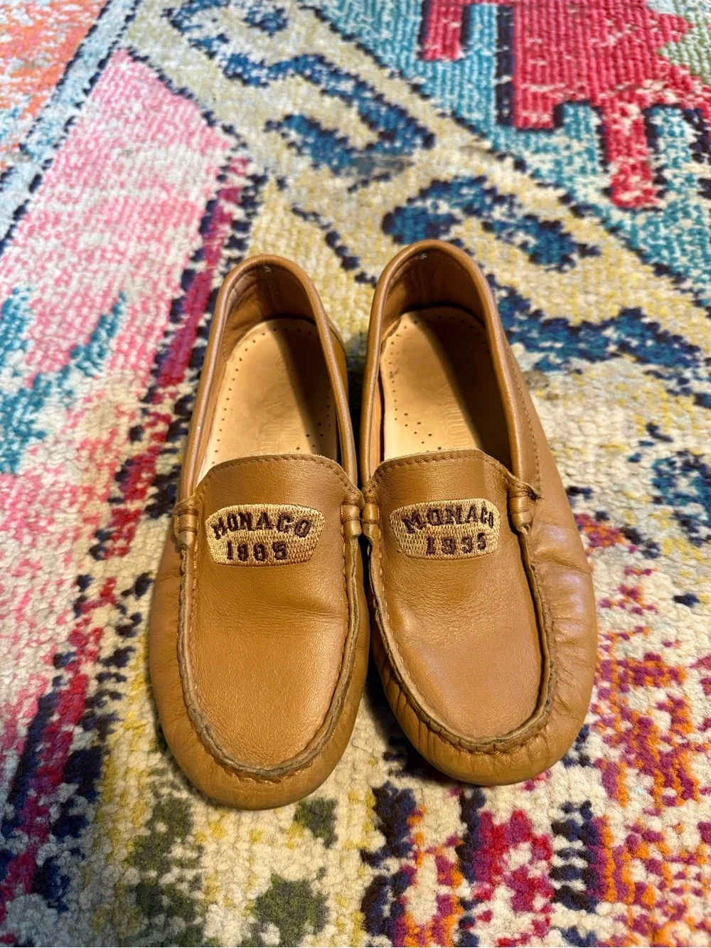 LMDI collection Brown Leather Slip-On Loafers EUR 32